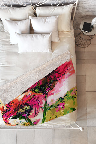 Ginette Fine Art Crazy Wildflowers Fleece Throw Blanket
