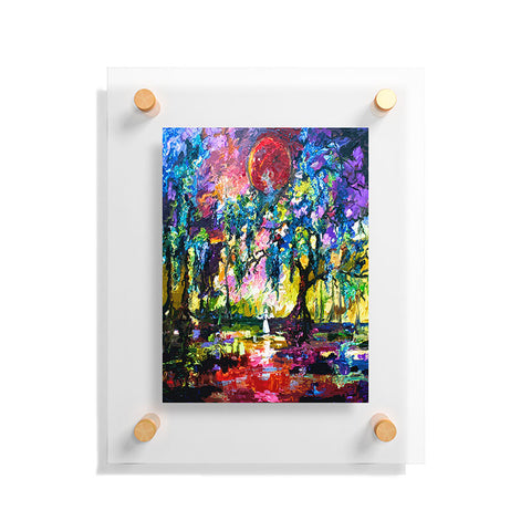 Ginette Fine Art Crimson Moon In Savannah Floating Acrylic Print