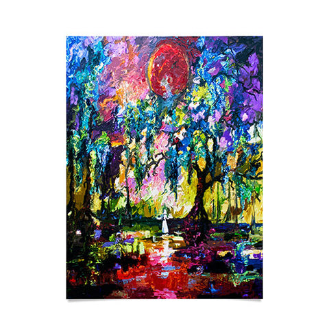Ginette Fine Art Crimson Moon In Savannah Poster