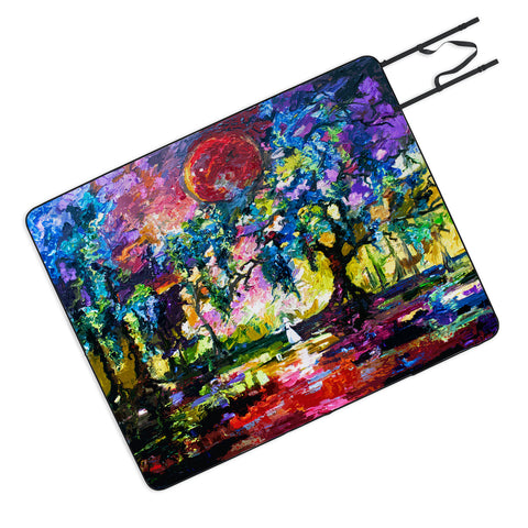Ginette Fine Art Crimson Moon In Savannah Picnic Blanket