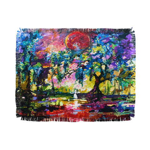 Ginette Fine Art Crimson Moon In Savannah Throw Blanket