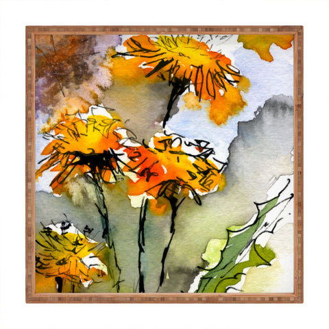 Ginette Fine Art Dandelions Square Tray