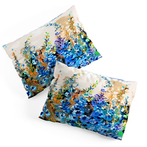 Ginette Fine Art Delphiniums Jardin Bleu Pillow Shams