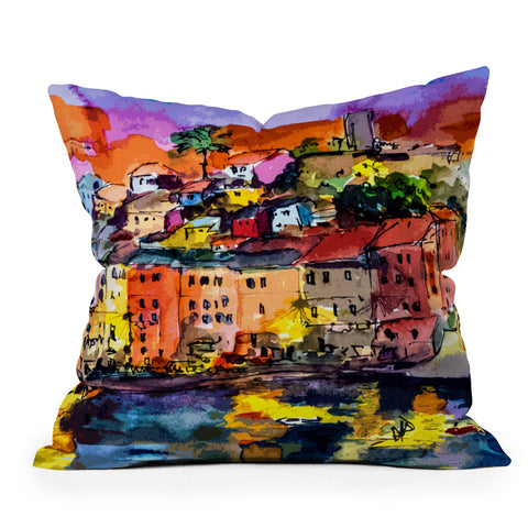 Ginette Fine Art Dolce Vita In Vernazza Throw Pillow