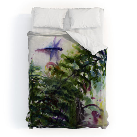 Ginette Fine Art Dragonflies and Fern Comforter