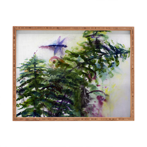 Ginette Fine Art Dragonflies and Fern Rectangular Tray