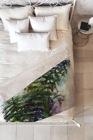 Ginette Fine Art Dragonflies and Fern Fleece Throw Blanket