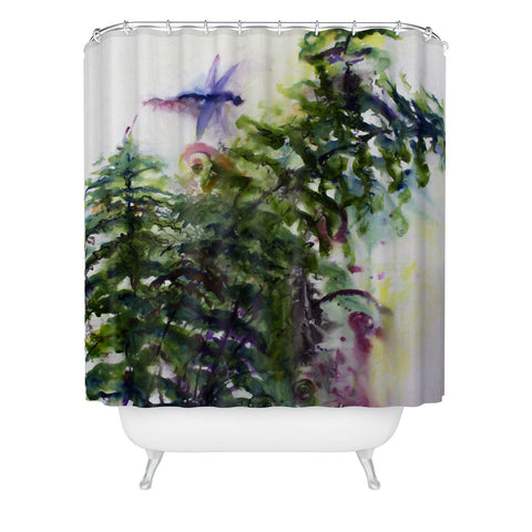 Ginette Fine Art Dragonflies and Fern Shower Curtain