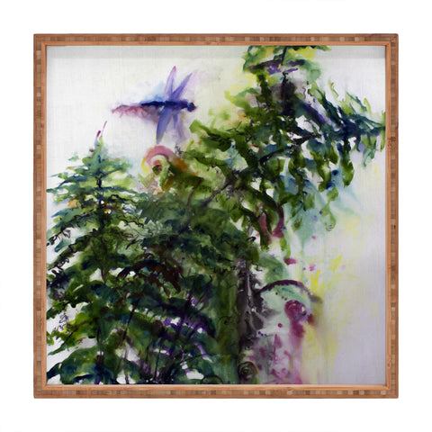 Ginette Fine Art Dragonflies and Fern Square Tray