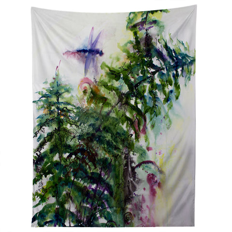 Ginette Fine Art Dragonflies and Fern Tapestry