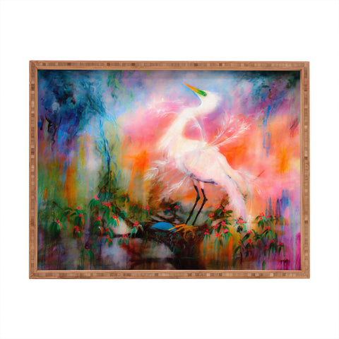 Ginette Fine Art Egret Dreams Rectangular Tray