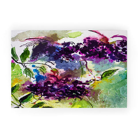 Ginette Fine Art Elder Berries Wild Fruit Welcome Mat