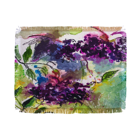 Ginette Fine Art Elder Berries Wild Fruit Throw Blanket