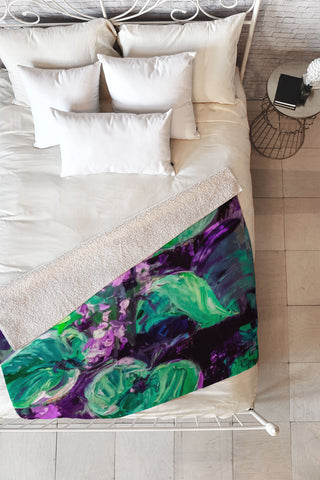 Ginette Fine Art Enigmatic Hosta Fleece Throw Blanket