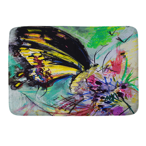 Ginette Fine Art Expressive Black Butterfly Memory Foam Bath Mat