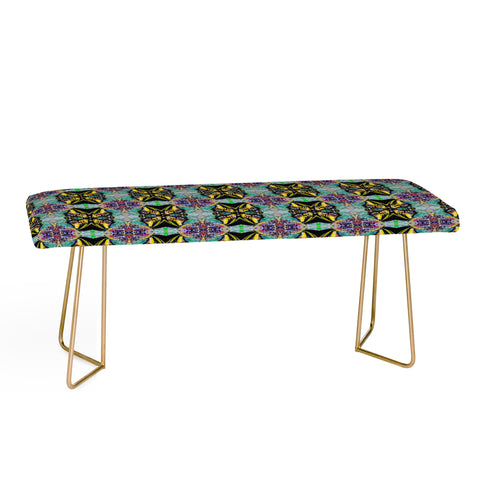 Ginette Fine Art Expressive Black Butterfly Bench