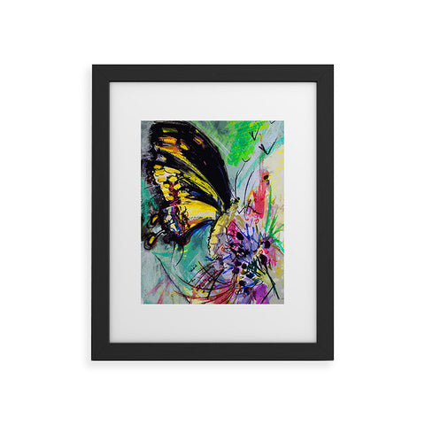 Ginette Fine Art Expressive Black Butterfly Framed Art Print