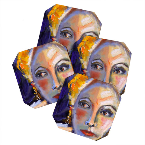 Ginette Fine Art Face 1 Coaster Set