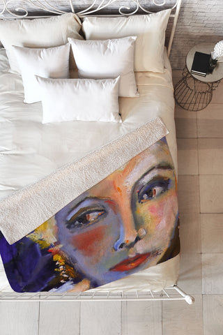 Ginette Fine Art Face 1 Fleece Throw Blanket