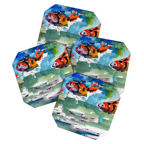 Ginette Fine Art Fish Parade Coaster Set