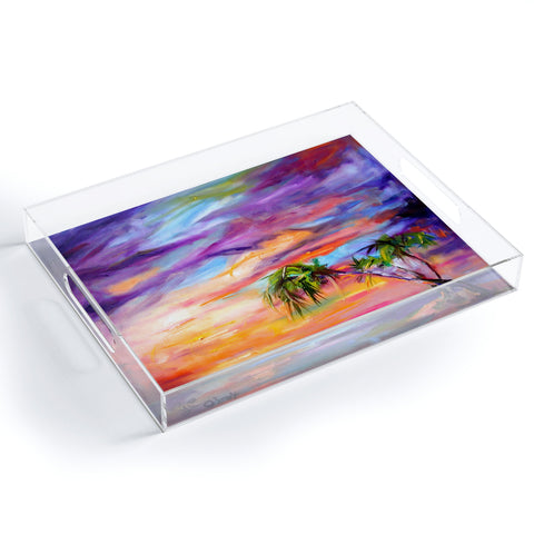 Ginette Fine Art Florida Palms Beach Acrylic Tray