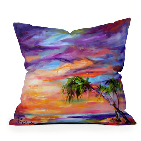 Ginette Fine Art Florida Palms Beach Throw Pillow