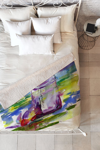 Ginette Fine Art French Perfume Bottle 3 Fleece Throw Blanket