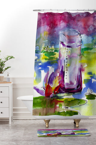 Ginette Fine Art French Perfume Bottle 3 Shower Curtain And Mat