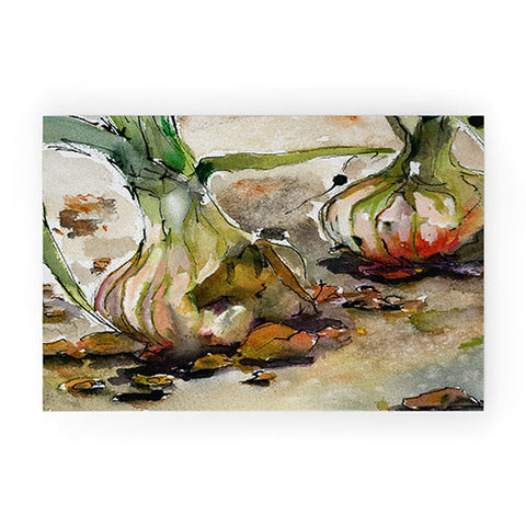 Ginette Fine Art French Yellow Onions Welcome Mat