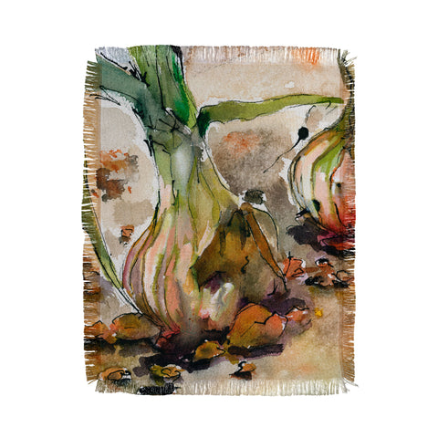 Ginette Fine Art French Yellow Onions Throw Blanket
