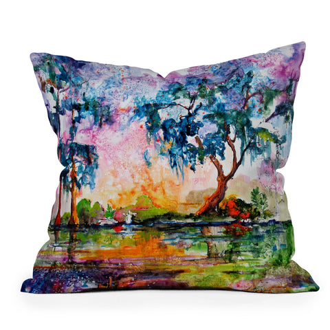 Ginette Fine Art Garden Of Good And Evil Savannah GA Throw Pillow