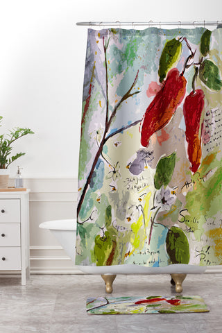 Ginette Fine Art Ghost Pepper Shower Curtain And Mat