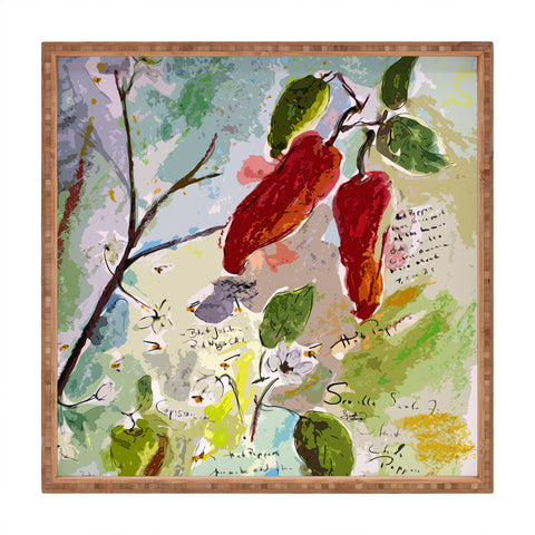 Ginette Fine Art Ghost Pepper Square Tray