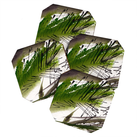 Ginette Fine Art Green Souls 1 Coaster Set