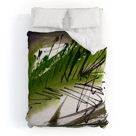Ginette Fine Art Green Souls 1 Duvet Cover