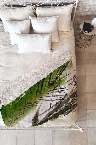 Ginette Fine Art Green Souls 1 Fleece Throw Blanket