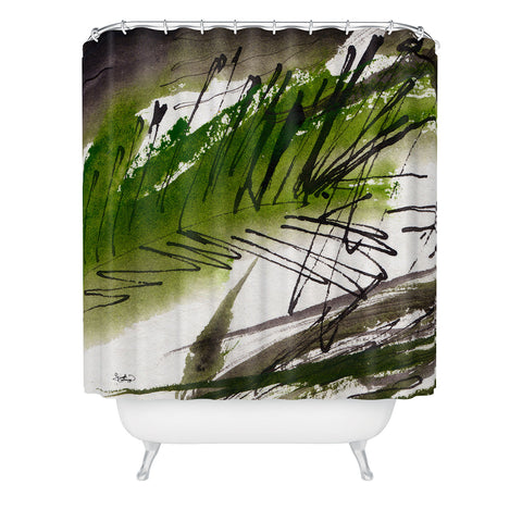 Ginette Fine Art Green Souls 1 Shower Curtain