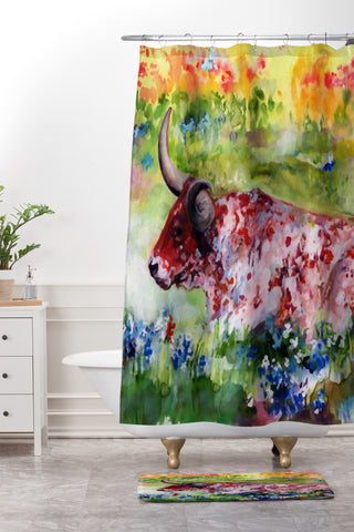 Ginette Fine Art Hill Country Texas Shower Curtain And Mat