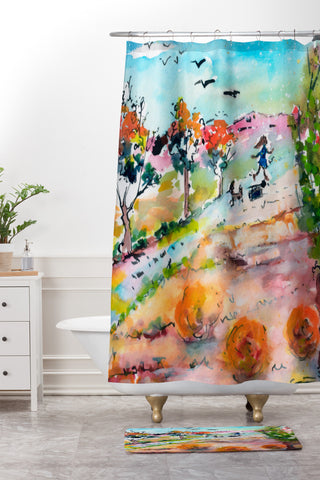 Ginette Fine Art Home For The Holidays Shower Curtain And Mat