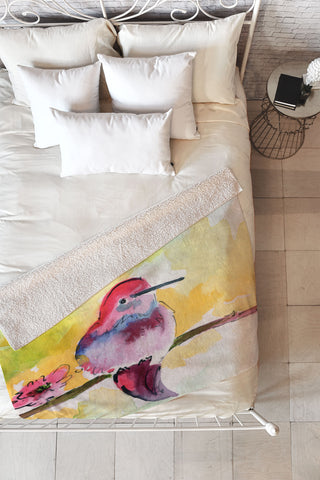 Ginette Fine Art Humminbird Fleece Throw Blanket