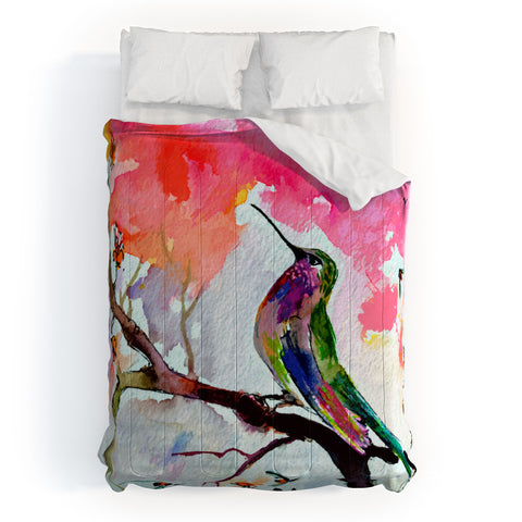 Ginette Fine Art Hummingbird In Spring Comforter
