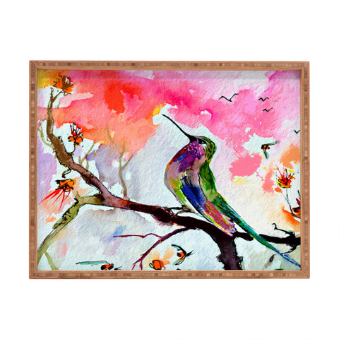 Ginette Fine Art Hummingbird In Spring Rectangular Tray