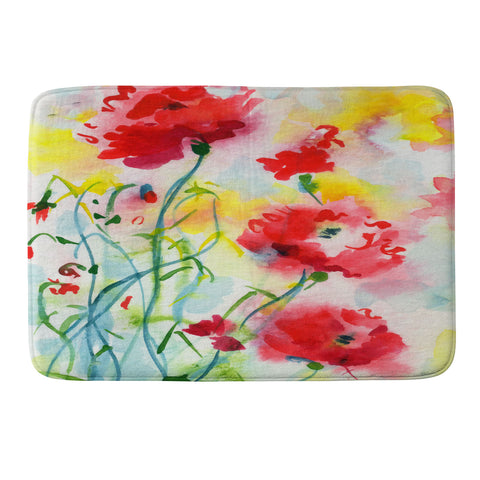 Ginette Fine Art If Poppies Could Only Speak Memory Foam Bath Mat