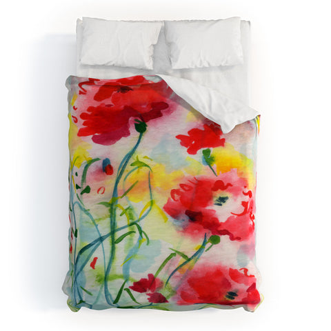 Ginette Fine Art If Poppies Could Only Speak Duvet Cover