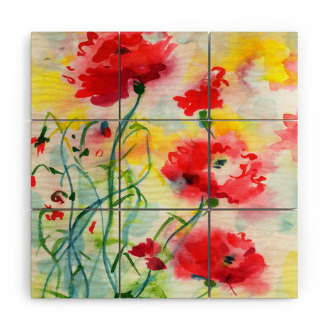 Ginette Fine Art If Poppies Could Only Speak Wood Wall Mural