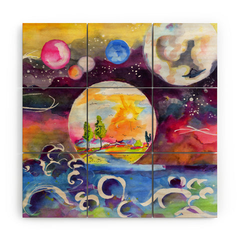 Ginette Fine Art Into The Future Wood Wall Mural