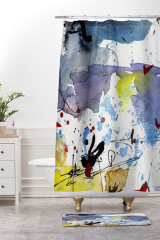 Ginette Fine Art Intuitive Abstract 1 Shower Curtain And Mat