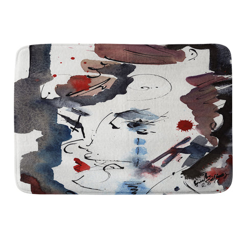 Ginette Fine Art Intuitive Abstract Face Memory Foam Bath Mat