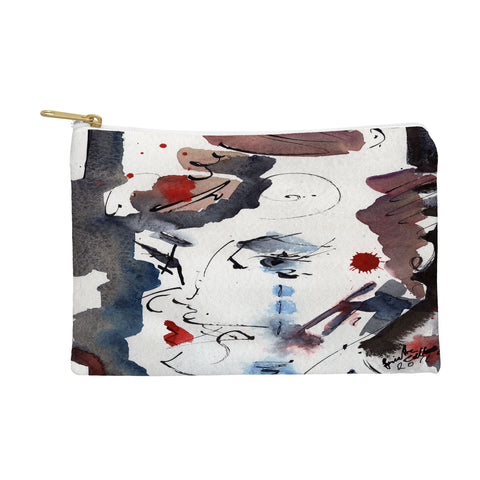 Ginette Fine Art Intuitive Abstract Face Pouch