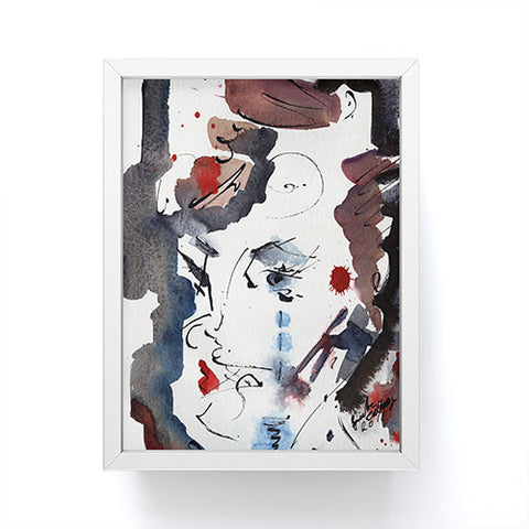 Ginette Fine Art Intuitive Abstract Face Framed Mini Art Print